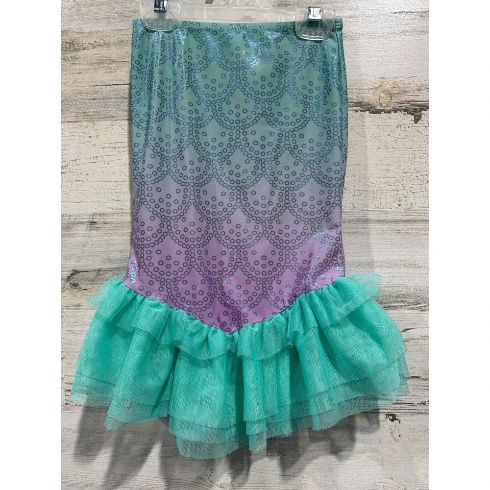 Disney Little Mermaid Skirt Girls 3 Teal Purple Ombre Mermaidcore EUC